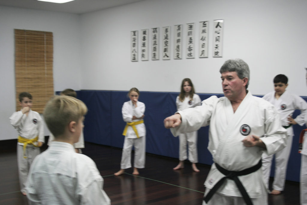 Kyoshi Steve Liddle demonstrates lunge punch technique